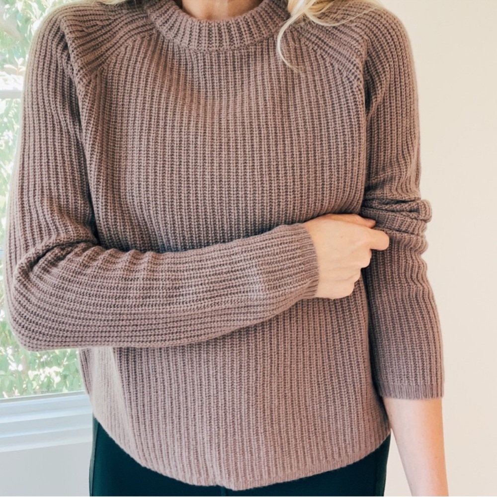 Jenni Kayne Cashmere Fisherman Sweater in Mauve